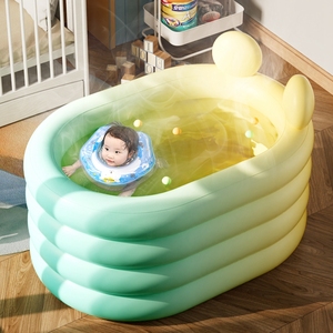 宝宝家用充气洗澡桶婴儿游泳池可折叠成人浴缸加厚保温泡澡沐浴盆