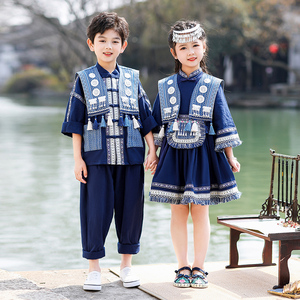 三月三广西少数民族服装小学生演出服壮族傣族苗族彝族男女表演服