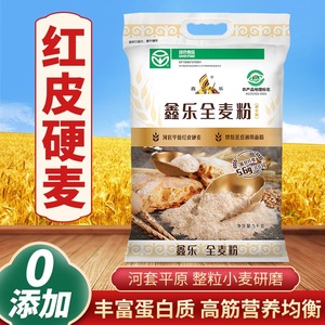 鑫乐全麦粉2.5kg含麦麸胚芽烘焙全麦面包粉粗粮粉绿标地标全麦粉