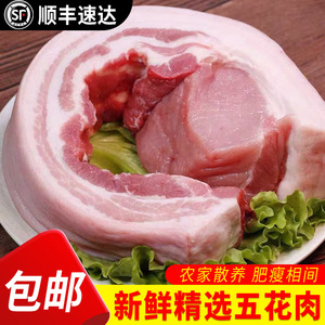 新鲜五花肉猪肉农家散养土猪肋条肉生鲜猪肉土猪肉冷冻商用半成品
