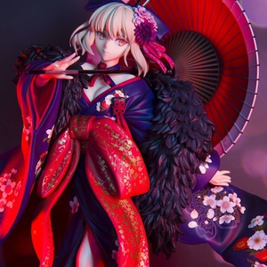 fate fgo 角川花魁和服吾王 黑saber 阿尔托莉雅alter 动漫手办