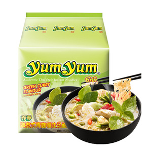 泰国进口方便面yumyum养养牌泰式青咖喱汤面70g*5袋方便面泡面速