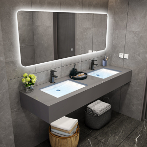 公共卫生间室柜双盆组合商用洗手盆餐厅简易卫浴双人洗漱台洗脸池