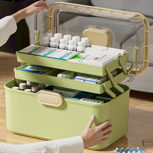 日本进口MUJIE药箱家庭装药物收纳盒大容量多层急救防疫包医药箱
