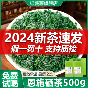 绿茶2024年新茶叶恩施富硒绿茶玉露特级明前日照足浓香型500g春茶