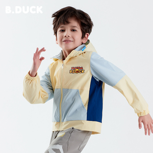 b.duck童装运动速干透气儿童外套男童春秋2023新款休闲连帽上衣