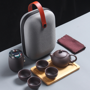 紫砂功夫旅行茶具套装便携包快客杯一壶二杯中式定制礼品茶壶