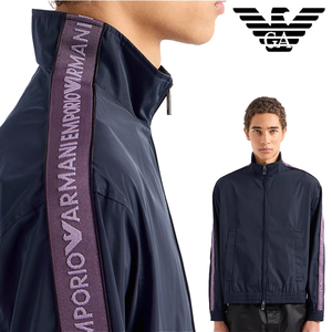 Armani/阿玛尼夹克男士外套立领鹰标品牌logo长袖运动服轻薄上衣