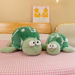 新款扎染大眼乌龟公仔花斑海龟毛绒玩具抱枕儿童玩偶娃娃商场