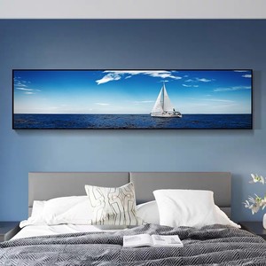 海边卧室装饰画床头挂画沙发风景大海主卧背景墙房间客厅帆船壁画
