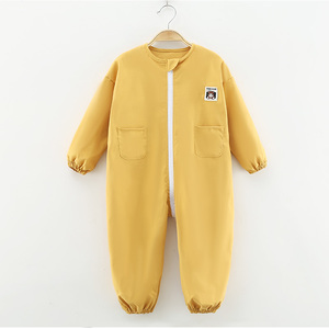 宝宝爬行服防脏男宝婴儿罩衣儿童连体罩衣幼儿园辅食防水围兜反穿