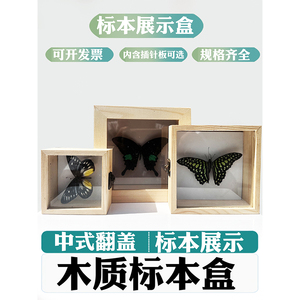 蝴蝶标本盒昆虫展示盒木质收纳盒蝴蝶展翅收集收藏装饰立体相框