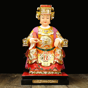 湄洲妈祖神像天后娘娘天上圣母妈祖婆居家用树脂彩绘手工佛像12寸