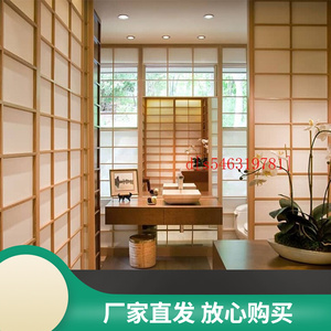 日式雪见门推拉门格子门窗和室门谷仓门玻璃移门实木隔断折叠厂家