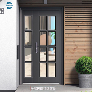 网红格子玻璃门透光甲级防盗门入户门家用阳台门楼道门别墅门定制