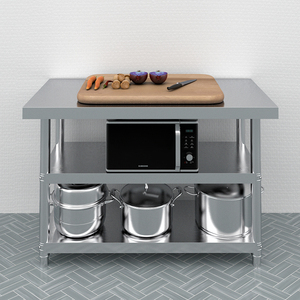 不锈钢工作台桌子定制厨房车间加厚操作台商用家用切菜台打包荷台