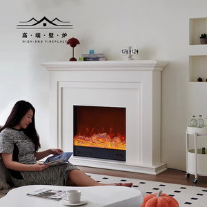 1.2/1.5米法式壁炉装饰柜 家用卧室别墅客厅仿真火焰壁炉取暖白色