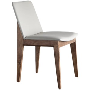 北美白蜡木实木餐椅全实木超纤皮客人椅客厅吃饭椅子家用靠背椅