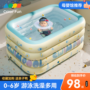 婴儿充气游泳池儿童家用可折叠宝宝婴儿游泳桶室内水池加厚戏水池