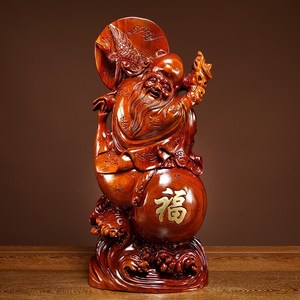 花梨木雕刻福寿桃老寿星公摆件送长辈老人祝寿生日礼品红木工艺品