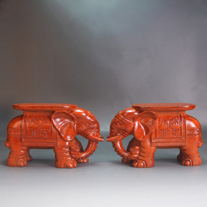花梨木雕大象换鞋凳子中式客厅装饰红木象实木大象摆件象凳工艺品