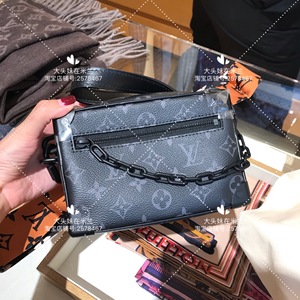大头妹 lv 方盒子 soft trunk mini黑色老花盒子包m44735