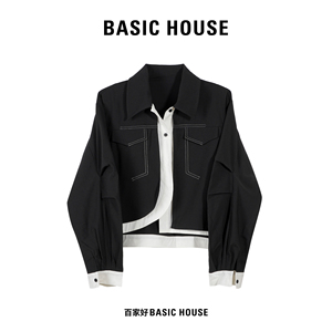 BASICHOUSE韩国百家好时尚百搭小个子风衣外套女高级感短款设计