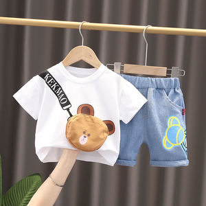 夏季儿童棉质短袖套装中小童半袖短裤男童女童装夏装宝宝T恤0-5岁