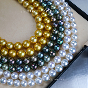 日本海水珍珠项链 真科研大证极光天女澳白茶金串珠 支持高品定制