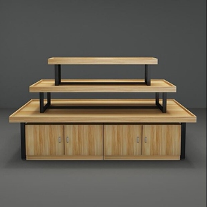 超市中岛柜店铺展示柜商场零食促销台母婴店化妆品货架台展示摆台