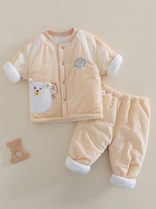 拉比特价宝宝夹棉分体套装冬季棉服婴儿加厚两件套棉衣服棉裤外套