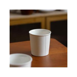 日式纸杯造型咖啡杯简约纯白陶瓷喝水杯子反口拿铁杯手握杯茶杯
