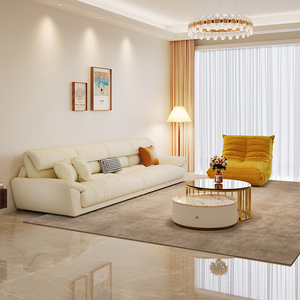 奶油风客厅小户型猫抓布艺沙发佛山家具ins风现代简约帆船沙发