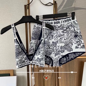 美国直邮dior迪奥23春夏新款老花满logo针织泳衣分体性感比基尼女