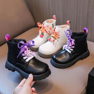 女童鞋马丁靴2023春秋新款儿童小女孩洋气皮靴中大童软底单靴短靴