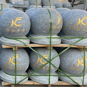 石球大理石墩子天然花岗岩挡车石广场拦车路障石圆球大门石头墩