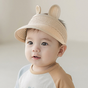 婴儿童帽子夏季防晒男宝1一3岁婴幼儿女宝宝空顶透气鸭舌遮阳草帽