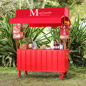 铁艺花车网红摆摊小吃车街景酒吧车酒店民宿冰淇淋售货地摊小推车