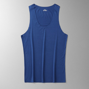 运动背心男士夏季薄款宽松弹力透气跑步健身沙滩蓝色打底无袖坎肩