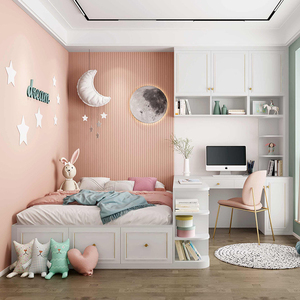 索菲亚儿童房间全屋定制床衣柜一体书桌组合踏踏米榻榻米定制整体