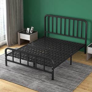 铁艺床双人床家用铁架床1米8加厚不锈钢床架1.52单人铁床出租房用