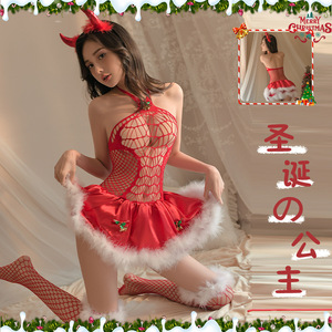圣诞服装女圣诞节礼物万圣节COS兔女郎性感抹胸连衣裙演出服