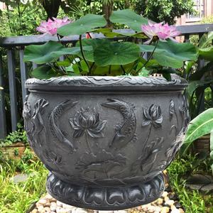 福建大理石鱼缸花盆门海青石仿古水槽荷花缸户外庭院养鱼池水缸