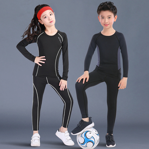 官方正品耐克顿儿童紧身衣服速干篮球训练服女童运动套装秋季足球