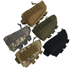 CS多功能战术托腮包枪托子弹袋散弹套打猎附件配件包枪配套后拖包