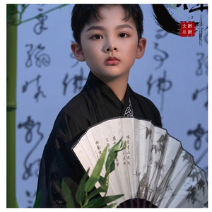 中国风儿童摄影道具古装扇子汉服写真书法纱毛笔古风仿古书工笔画