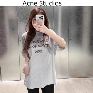 现货Acne studios男女同款1996字母做旧圆领宽松休闲上衣短袖T恤