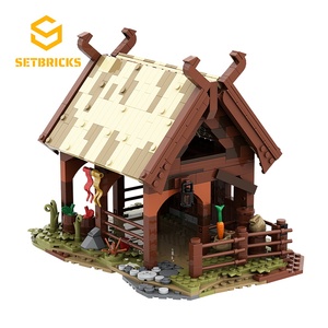 SETbricks指环王之三王者归来洛汗马厩建筑颗粒拼装积木益智玩具