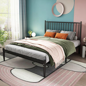德品曼现代简约铁床1米5网红铁艺床单人床铁架床加厚加固双人床架