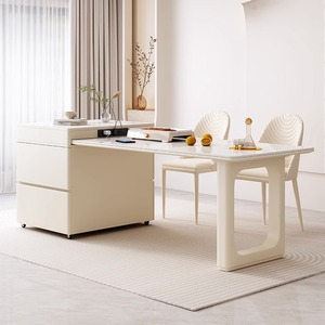 洞窝安中岛台餐桌一体家用厨房高级感可伸缩轻奢现代岩板导台饭桌
